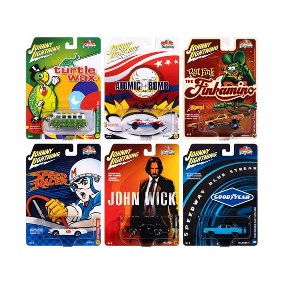 Pop Culture 2025 Set of 6 Cars Release 1 1/64 Die Cast Model Cars by Johnny Lightning