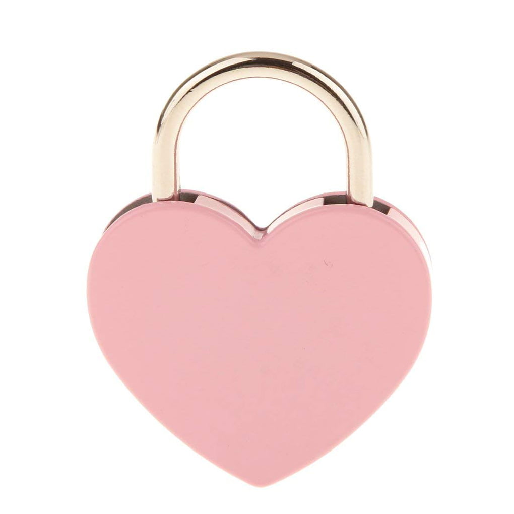 Details about   Large Heart Shape Padlock w/ Key Closet Security Shackle Lock Set Peach