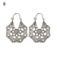 thumbnail image 2 of Jiaroswwei Bohemian Women Hollow Flower Honeycomb Filigree Hoop Earrings Retro Jewelry Gift, 2 of 8