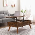 Bidiso 40'' Lift Top Coffee Table with Hidden Storage and Round Corner ...