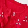 thumbnail image 4 of fatyb Girls Cardigan Sweater Kids Long Sleeve Ruffle Crop Jacket Button Closure Casual Knit Cover Up, 4 of 7