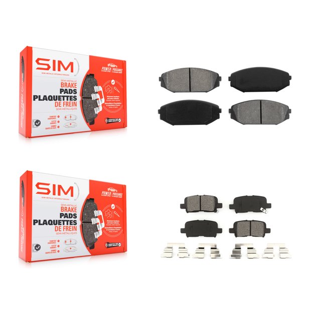 SIM Front Rear Semi-Metallic Brake Pads Kit for Car Honda Odyssey Acura MDX KSM-100337
