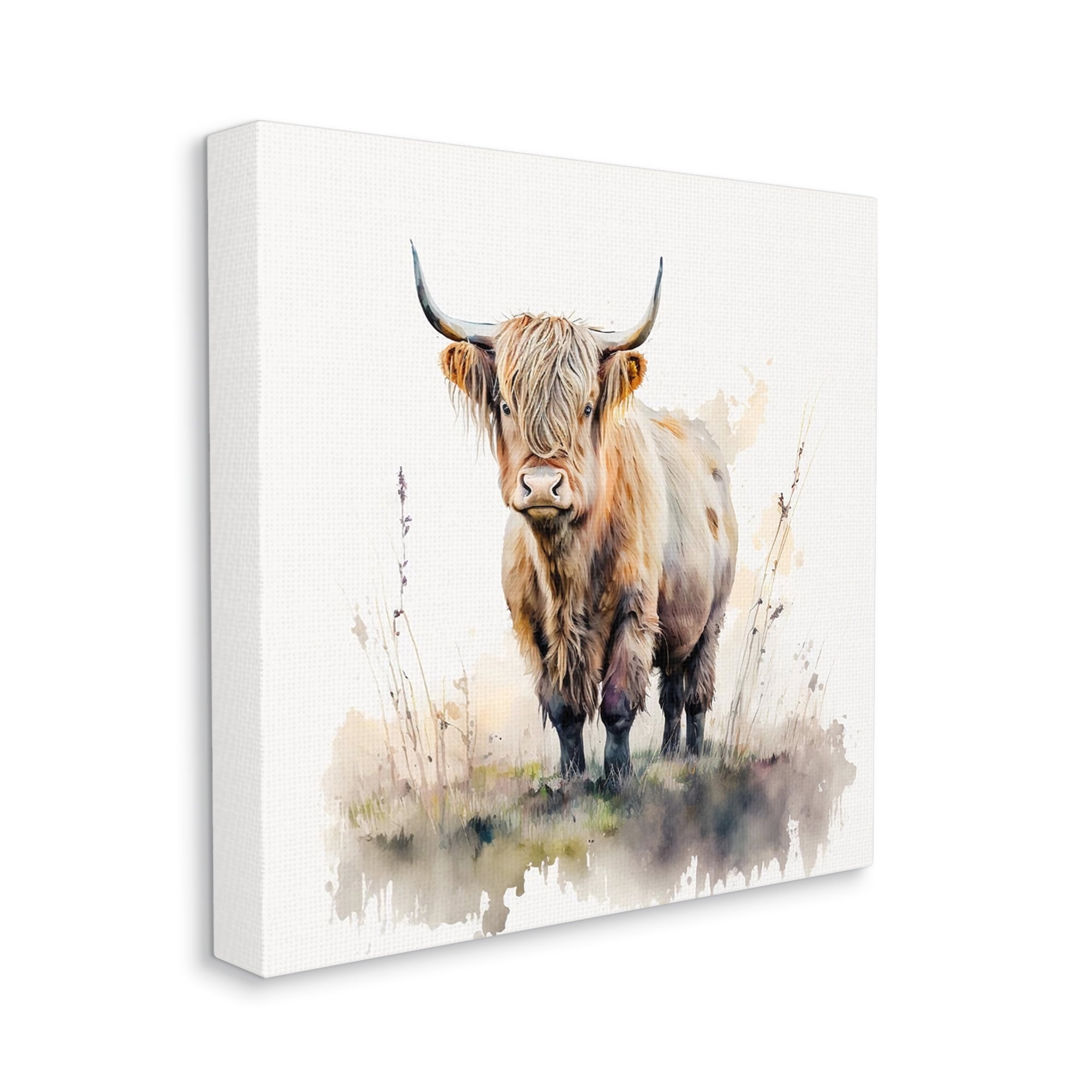 Stupell Industries Cattle & Modern Sprouts Animals & Insects Painting Gallery Wrapped Canvas Art Print Wall Art, 36 x 36