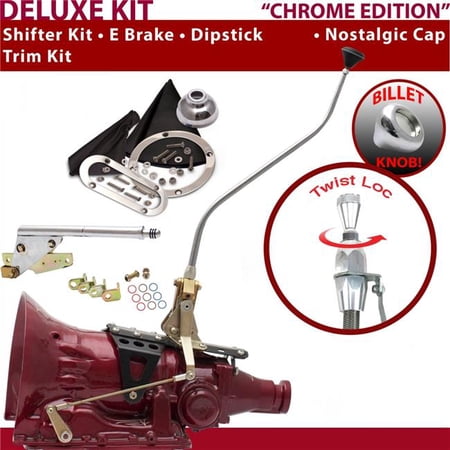 American Shifter TH350 Shifter Kit Chrome 23 in. Swan E Brake Trim Kit Dipstick for F65F7