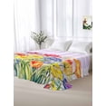 thumbnail image 6 of Purple Plaid Tulip Flat Sheet Only Twin Size, Soft Breathable Bed Top Sheets for Mattress, Spring Floral Watercolor Botanical Luxury Bedding Flat Sheets for Home Hotel Bedroom Bed Protection, 6 of 9