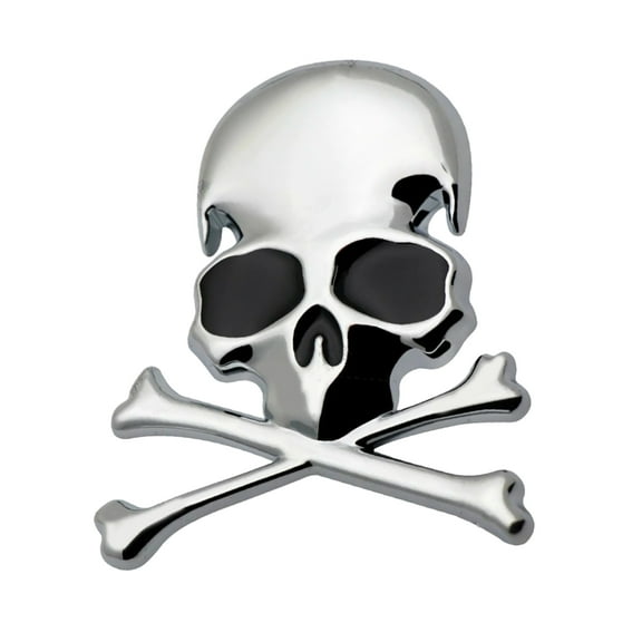 BIBABLYKE 3D Skull Metal Emblems Stickers Personalizes Skeleton Designs Skull Crossbones Metal Decals for Car & Motorcycles