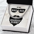 thumbnail image 4 of Husband Gift Necklace, To My Bearded Hubby, Birthday Gift Necklace, Cuban Chain Necklace, Anniversary Gift Necklace For Husband, Gift From Wife, 4 of 7
