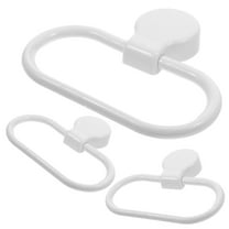 FUTUREORYY Towel Rings for Bathroom Wall 3Pcs White Plastic Self Adhesive Space Saving Round Style