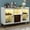 White, variant on Auromie Wine Bar Cabinet with LED Light, Home Coffee Cabinet with Wine & Glass Rack, Kitchen Buffet Sideboard with Storage Shelves, Freestanding Liquor Cabinet for Living Room, Dining Room, Brown