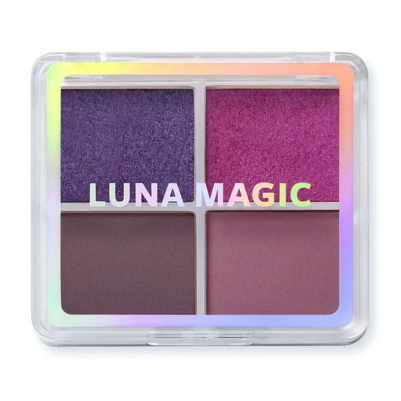 LUNA MAGIC High Pigment Travel Makeup Quad Eye Shadow Palette, Romance, Mini