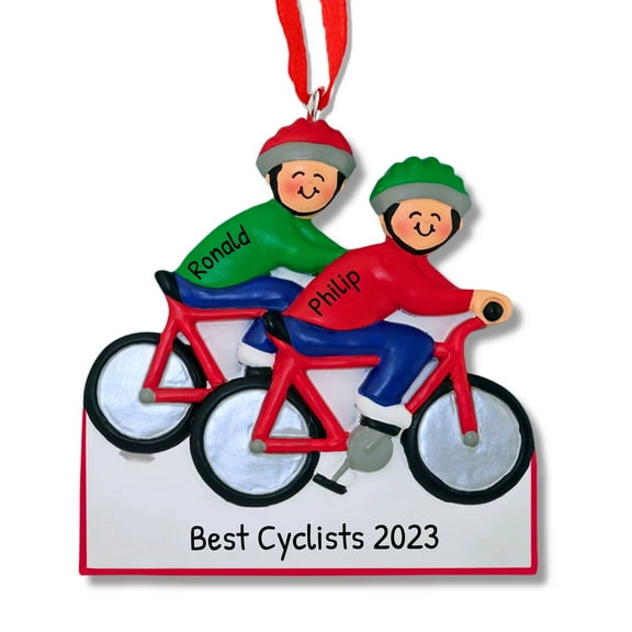 Ornaments by Elves Personalized Cycling Partners Christmas Ornament 2024