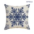 thumbnail image 1 of Funda de almohada de lino para decoración del hogar, cubierta de cojín de 45x45cm para sofá, coche, árbol de Navidad, alce, muñeco de nieve, Año Nuevo 2024, 1 of 4