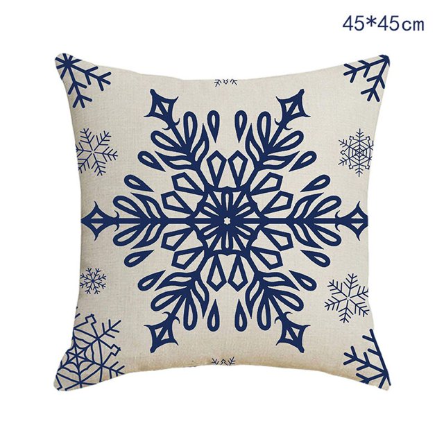 Funda de almohada de lino para decoración del hogar, cubierta de cojín de 45x45cm para sofá, coche, árbol de Navidad, alce, muñeco de nieve, Año Nuevo 2024