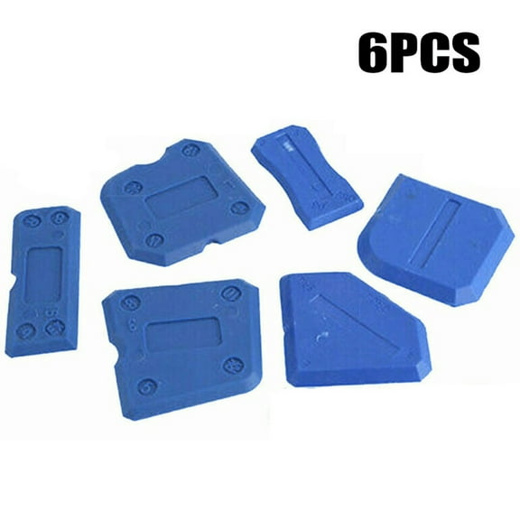 Fancy 6Pcs Caulking Tool Set Silicone Sealant Grout Finishing Tool for Kitchen Bathroom Floor Sealant Sealing Blue