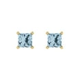 thumbnail image 3 of Clara Pucci 1Ct Blue Princess Cut VVS1 Push Back Stud 18k Solid hypoallergenic Gold Designer Earrings For April, 3 of 7