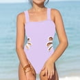 thumbnail image 7 of Gelikeya Girls Swimsuits Size 9-10 Adjustable Spaghetti Straps Bathing Suit Fashion Cute Cut Out 1 Piece Solid Color Swimwear (Child, X02-Purple), 7 of 7