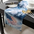 thumbnail image 3 of 4th of July Cotton Linen Table Runner 18 x 72 inch Blue Mountain Forest Independence Day Non-slip Rectangular Dining Table Decor for Wedding Party Holiday Dinner, 3 of 8