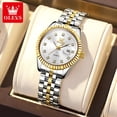 thumbnail image 2 of OLEVS-reloj de cuarzo de lujo para mujer, pulsera elegante de acero inoxidable, resistente al agua, luminoso, estilo Rolex qym unisex, 2 of 2