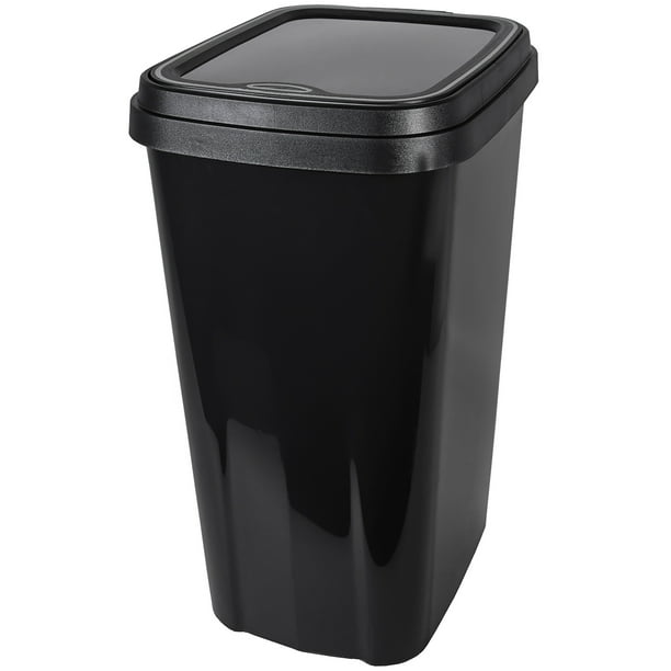 13.4gallon Hefty Odor Control Touch Lid Trash Can, Black