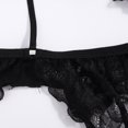 thumbnail image 6 of Ring Sleepwear Steel Underwear Pajamas Fashion Lace Garter Bra & Brief Sets, L, Black, 6 of 7