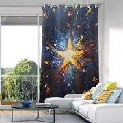 Stars Starry Sky Blackout Curtain Panels Drapes Privacy Assured with Light Filtering Curtains for Living room Bedroom Bathroom Window