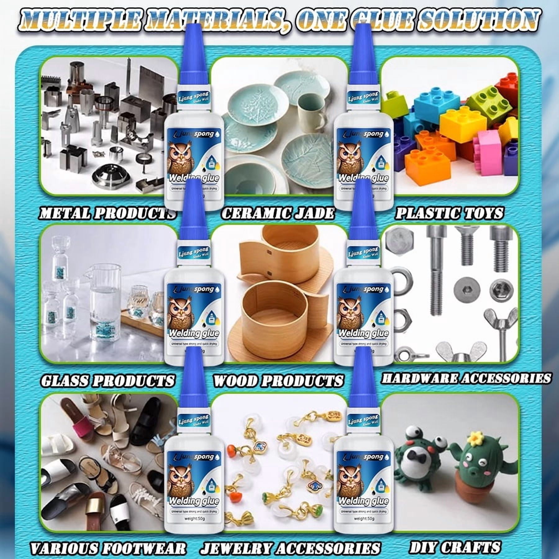4 Count Quick Drying White Welding Liquid Glue, Waterproof Universal Strong Adhesive, Repair Glue for Metal, Wood, Plastic, Ceramic, Glass and Hard Materials
