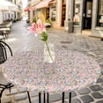 thumbnail image 4 of Easter Pink Fitted Tablecloth with Elastic Edged, Round Table Cloth for Dining Table, Cute Rabbits Spring Daisy Eggs Rustic Plants Waterproof Oil Proof Table Cover for Indoor Outdoor 36"-44", 4 of 8