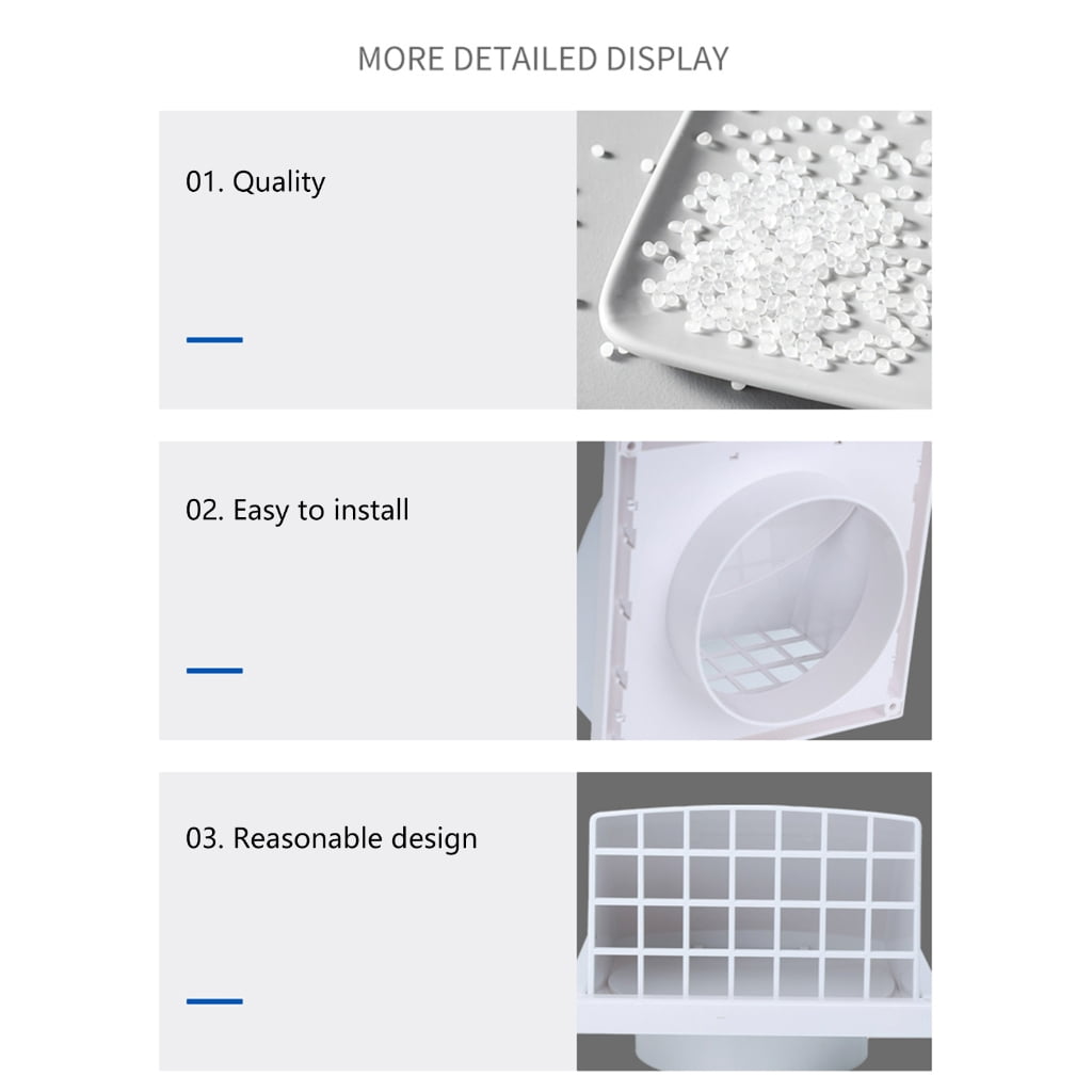 YIGSECU Rainproof Ranges Hood Ventilation Outlet Indoor and Outdoor Air Vent Caps Plastic Exhaust Hood Ventilation Grille