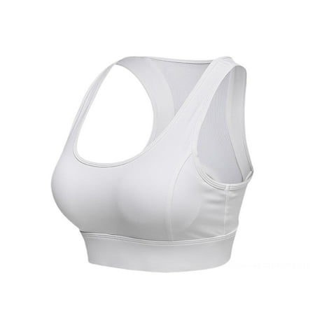 

Gather mesh outer wear yoga vest bra sports underwearmaterialnylon White L