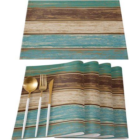 

Placemats for Dining Table Set of 4 Sunshine Sunflower Yellow Plaid Heat Resistant Washable Yellow&white set of 4