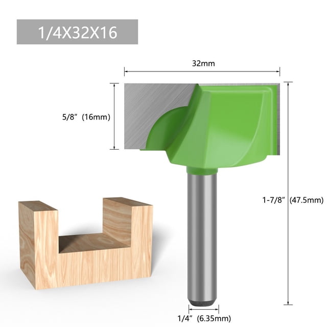 MYG Cleaning Bottom Router Bit 6.35mm Shank Milling Cutter Engraving Woodworking