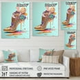 thumbnail image 4 of Designart Blue Floral Hight Heels I Canvas Wall Art, 4 of 5
