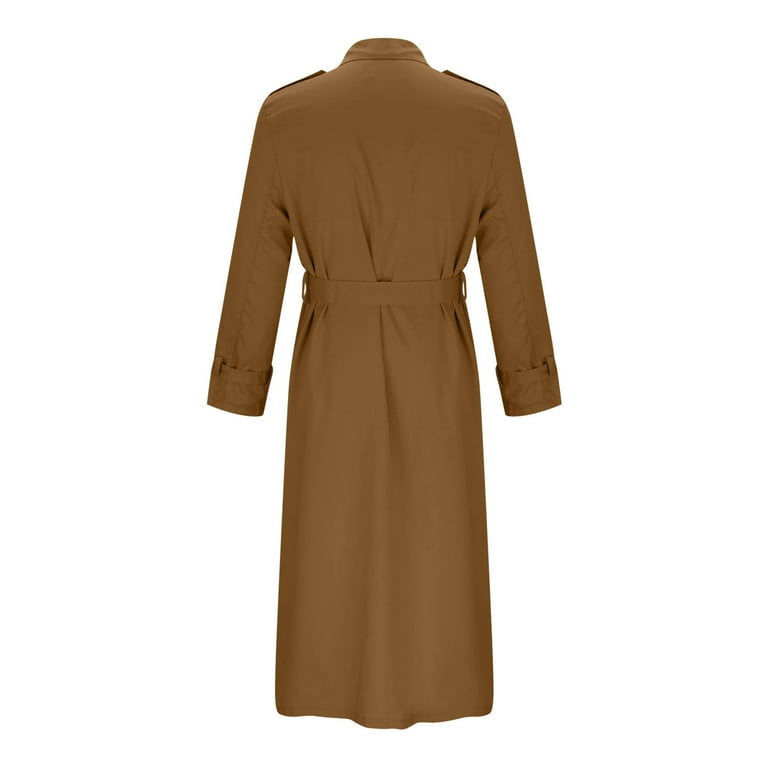 Double Breasted Classic Lapel Windproof Overcoat Fashion Outerwear