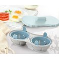 thumbnail image 5 of Microwave Egg Poacher BPA Double Egg Poacher Egg Cooker Dishwasher Safe Dual Caves High Capacity Design Microwave Poached Egg Steamer, 5 of 5