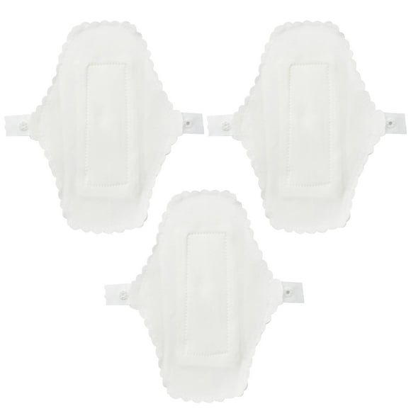 Miangastore 3 Pcs Serviettes Hygiéniques en Tissu Imperméables Réutilisables pour Voyage Blanc