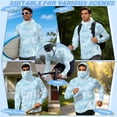 thumbnail image 5 of SEANATIVE Men's Hooded Fishing Shirt Sun Protection Full Coverage Running Fishing Hoodie UV Protection Long Sleeve Hiking Clothes with Mesh Face Mask, 3XL, Dolphin Sea Turtle Coral Blue, 5 of 7