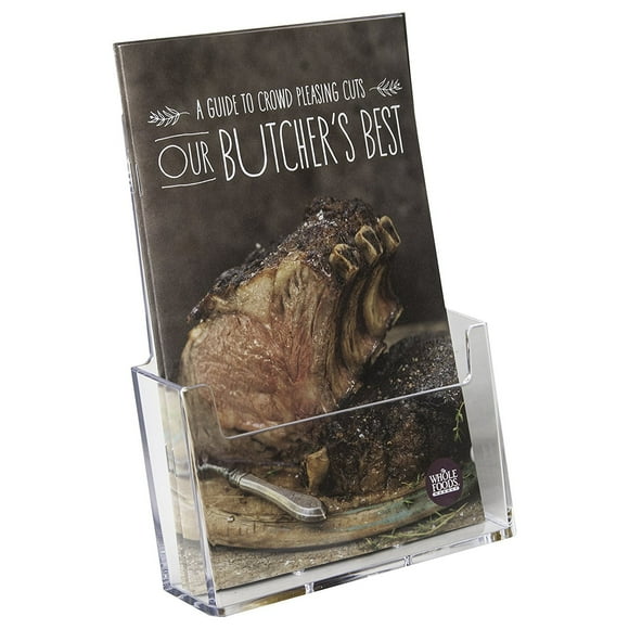 Clear-Ad - LHW-M111 - Acrylic Wall Mounted Bifold Brochure Holder 6x8 - Plastic Literature Display Stand (Pack of 6)