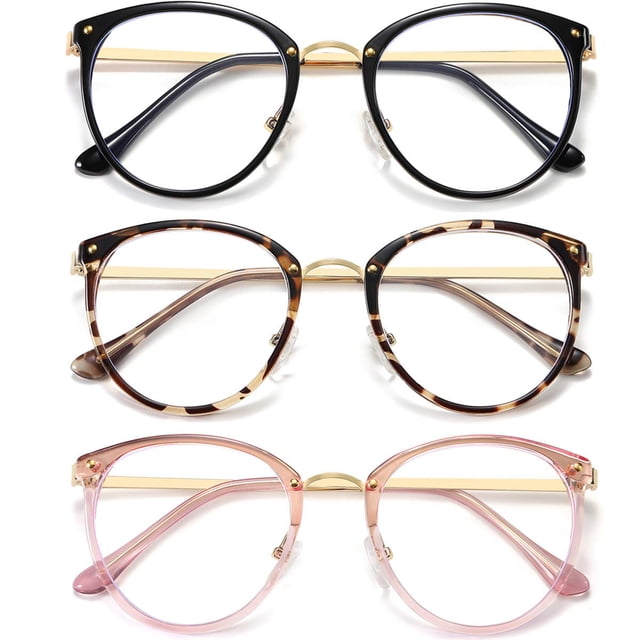Gafas de bloqueo de luz azul Hilbalm con marco metálico, paquete de 3
