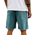 thumbnail image 4 of Dwellite Mens Corduroy Short 2026 Elastic Waist Drawstring Casual Summer Beach Lounge Shorts with Pockets Sky Blue M, 4 of 4