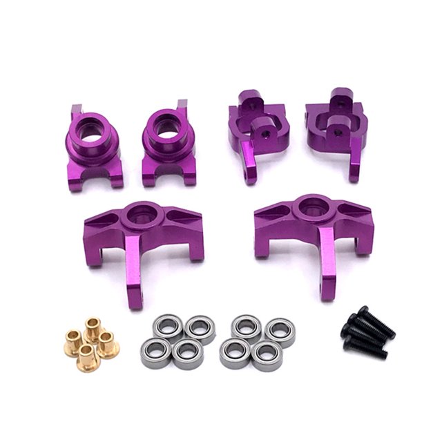 maytalsory Remote Control Car Bearing Steering Cup Kit Modification Part C Base Rear Wheel Cups Replacement for WLtoys 144010 144001 144002 Purple