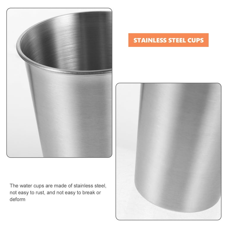 Set of 6 Stainless Steel 350ml Drinking Cups SUS304 Metal Glasses for  Juice, Travel, Outdoor, Camping and Everyday Use - Walmart.com