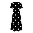 thumbnail image 4 of Uaswgudfs ​2025 Women's Polka Dot Tiered Midi Dress - Retro-Inspired Short Sleeve & Summer Casual Effortless Style Black L, 4 of 4