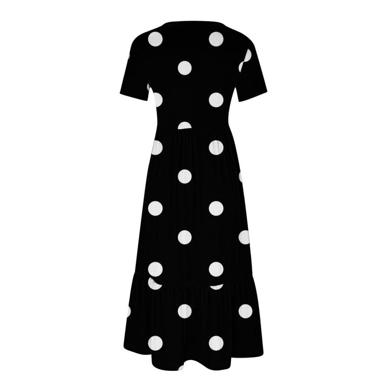 princess polly baby blue dress Sakmal Ruffle Spring Dresses for Women Black Flowy Shift Maxi Dress Polka  Dot Long Sleeve Dresses for Women