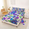 thumbnail image 2 of Homewish Ancient Boho Pattern Bed Sheets,Colorful Flowers Full Size Sheets,Purple,4-Piece,1 Flat Sheet, 1 Fitted Sheet and 2 Pillowcases, 2 of 6