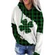 thumbnail image 3 of Sudadera con capucha con cordón para el día de San Patricio para mujer, sudadera con capucha de trébol estampada de manga larga para mujer, 3 of 5