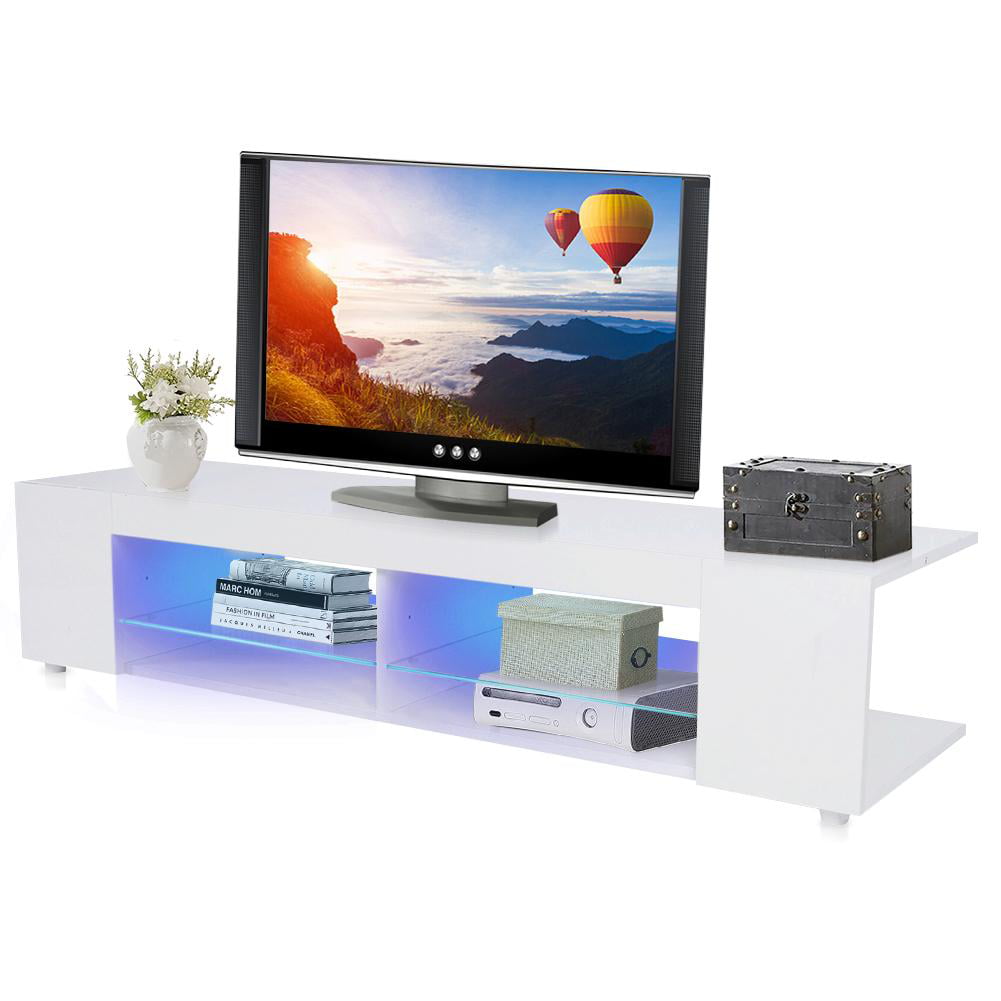 180cm White Modern High Gloss  TV Unit Cabinet Stand LED Lights Volutto 