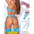 thumbnail image 3 of ORUYROP Floral Embroidered, Underwire, G-String, Garter Belt, 4 Pieces Lingerie, 3 of 7