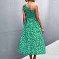 thumbnail image 3 of Vestido NikouMX Floral Sin Mangas Un Hombro Fruncido Midi, 3 of 5