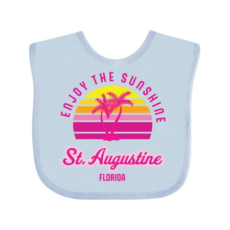 

Inktastic Summer Enjoy the Sunshine St. Augustine Florida in Pink Gift Baby Boy or Baby Girl Bib
