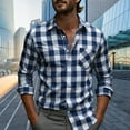 thumbnail image 2 of Maean Mens Plaid Shirts Button down Long Sleeve Dress Tops Casual Basic Pocket Tee for Work Wedding, 2 of 5